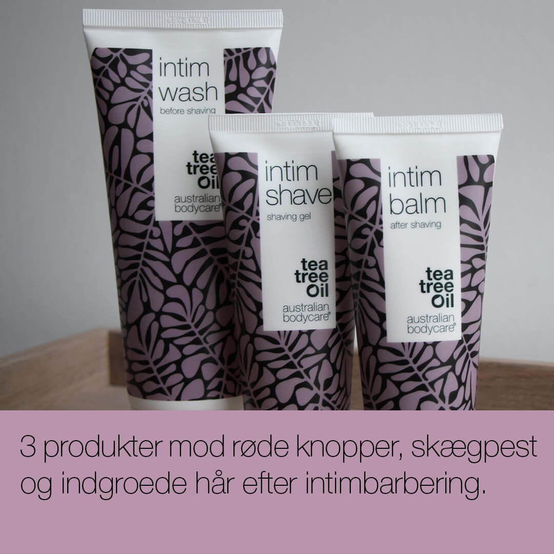 Intimbarberingspakke mod røde barberknopper - 3 produkter til intimbarbering mod indgroede hår
