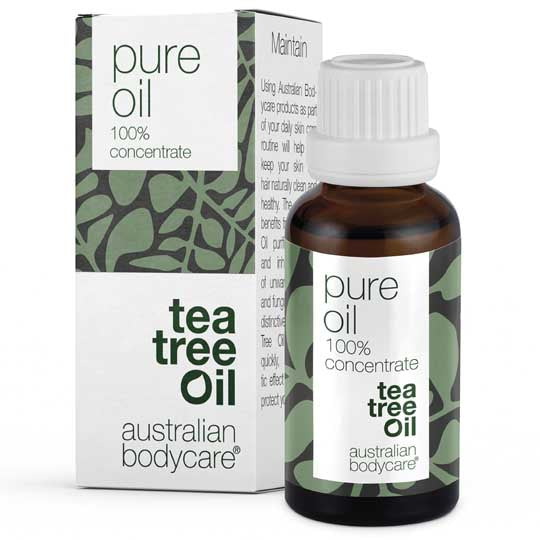 Koncentreret Tea Tree Oil til hudproblemer -  100% naturlig og ufortyndet Tea Tree Oil fra Australien