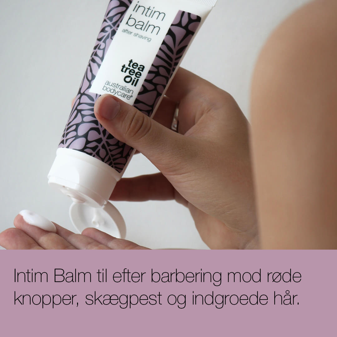 Intim Balm aftershave mod barberknopper - Aftershave mod røde knopper og indgroede hår efter intimbarbering