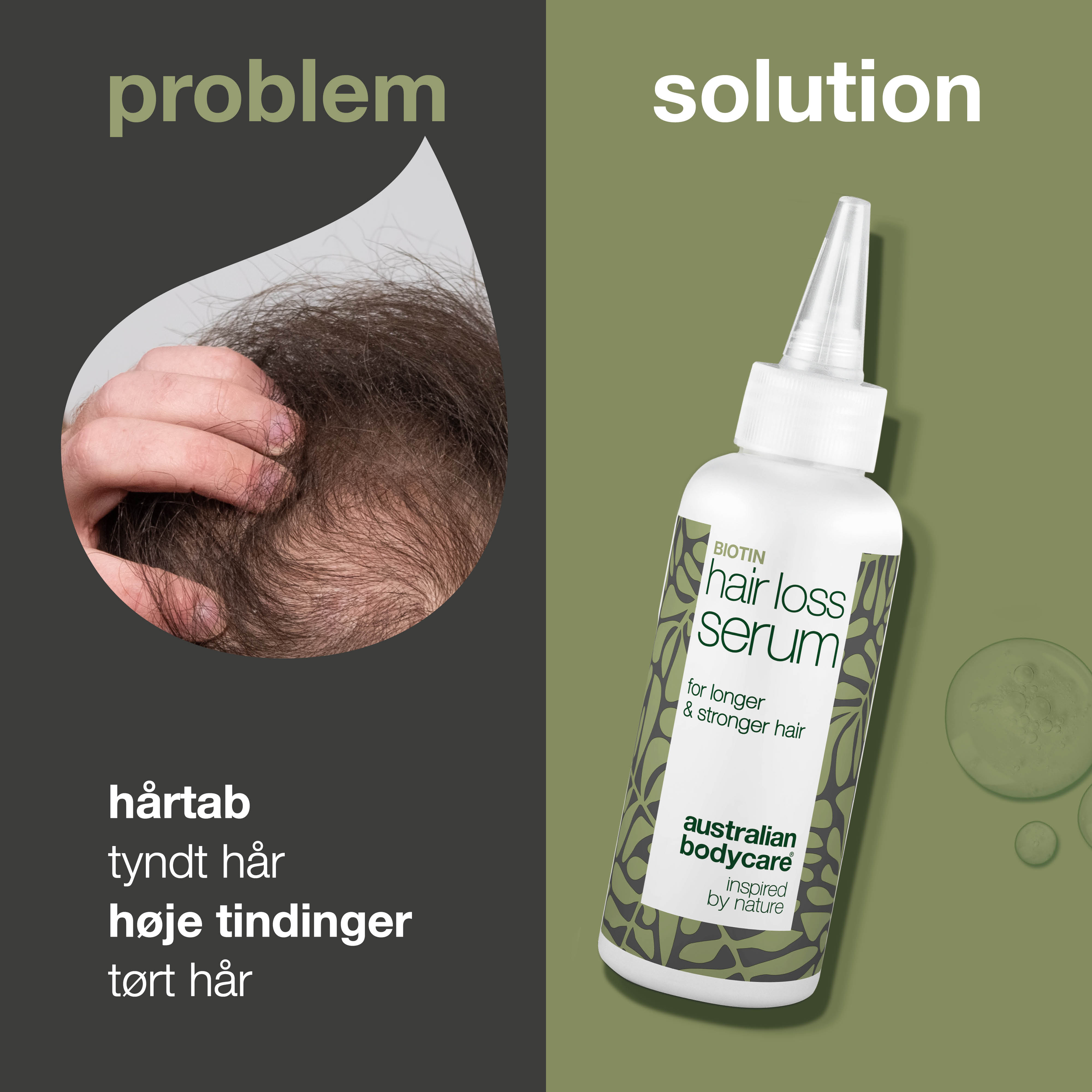 Hårtabsserum med Biotin og Capilia Longa — Serum til pleje ved hårtab, fint hår og udtynding