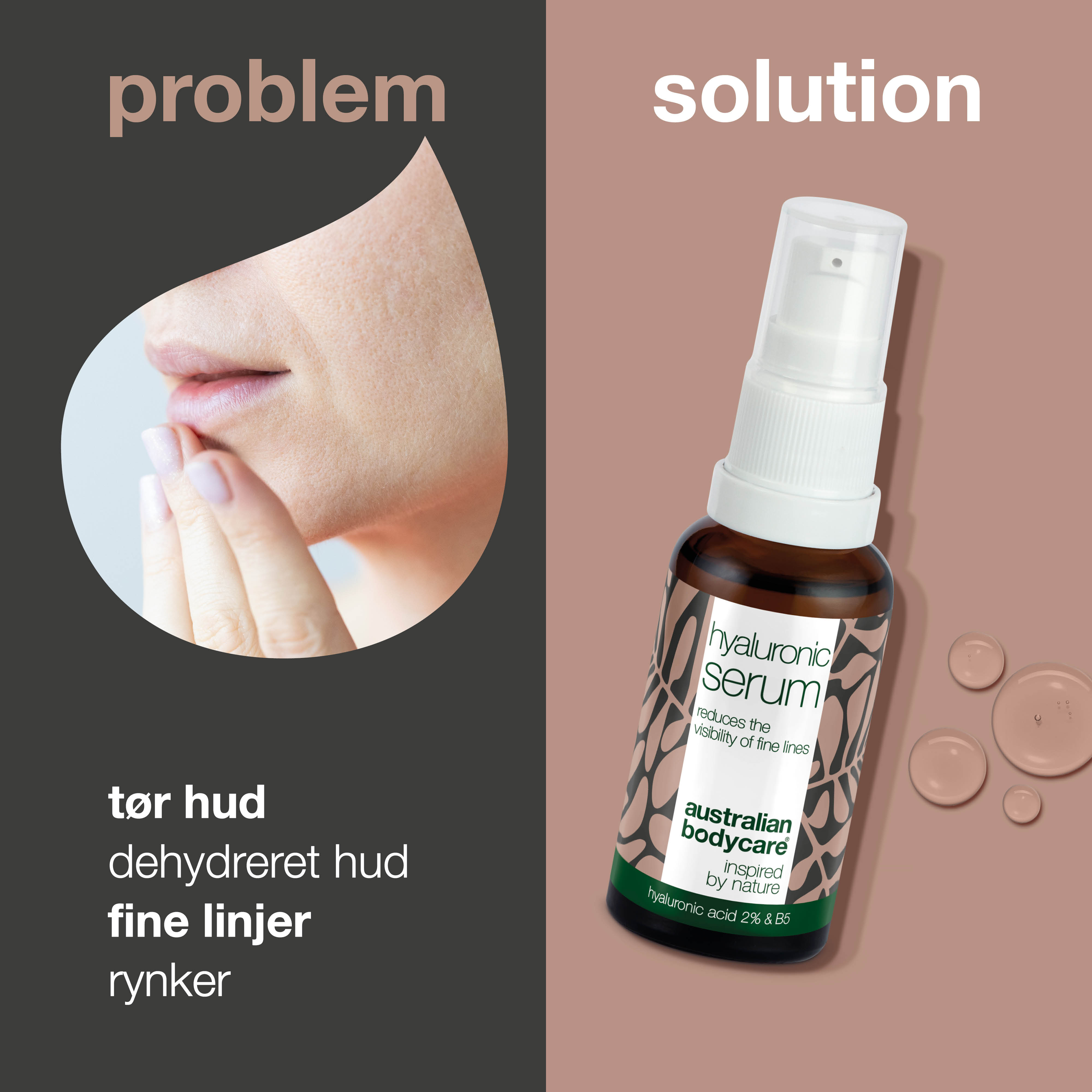 Hyaluronsyre Serum for glød og fine linjer — Med Hyaluronsyre 2% & B5 vitamin til minimering af fine linjer og dybe furer