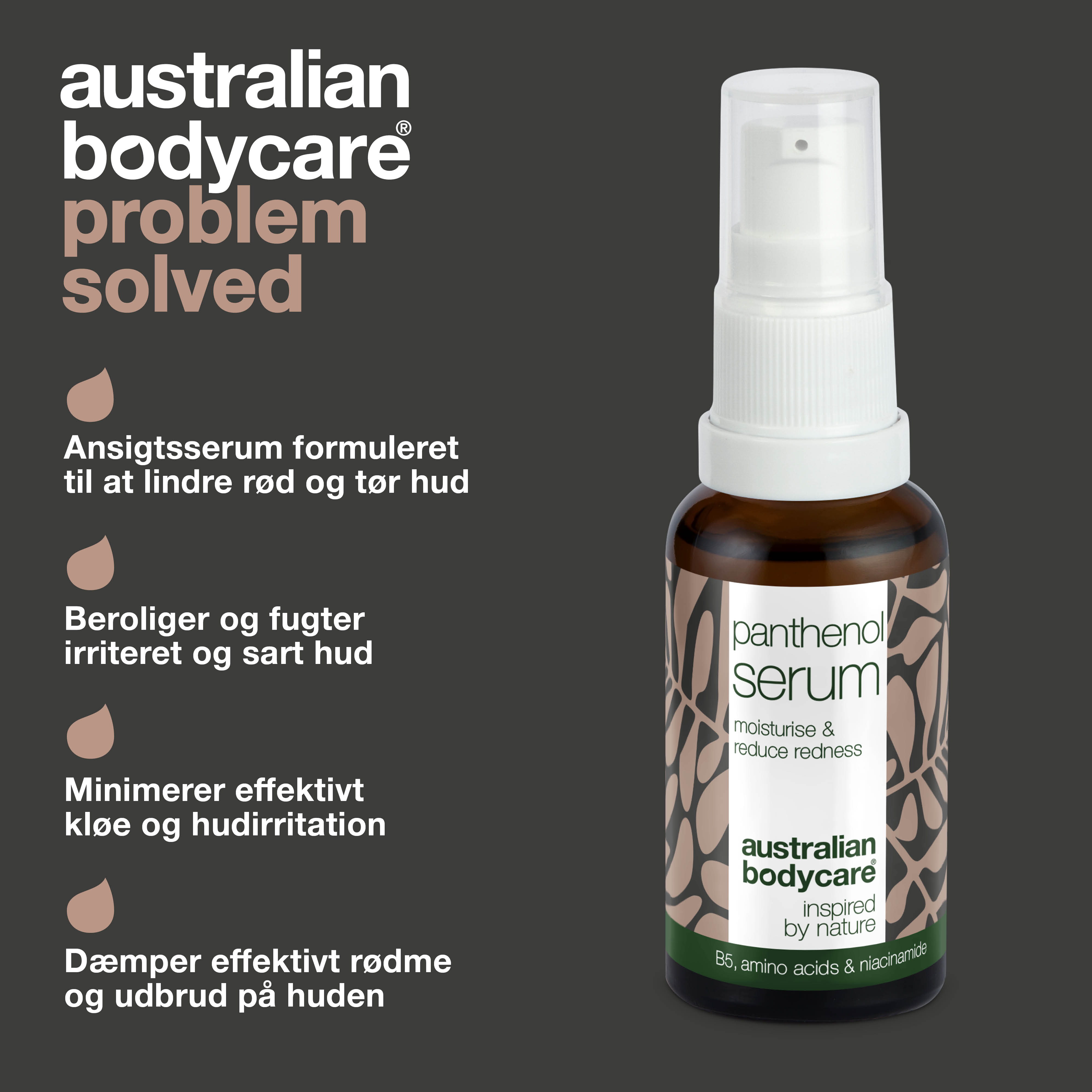 Panthenol Serum til rødme, tør og sart hud — Serum med Provitamin B5 & Niacinamid til pleje af rødme & rosacea