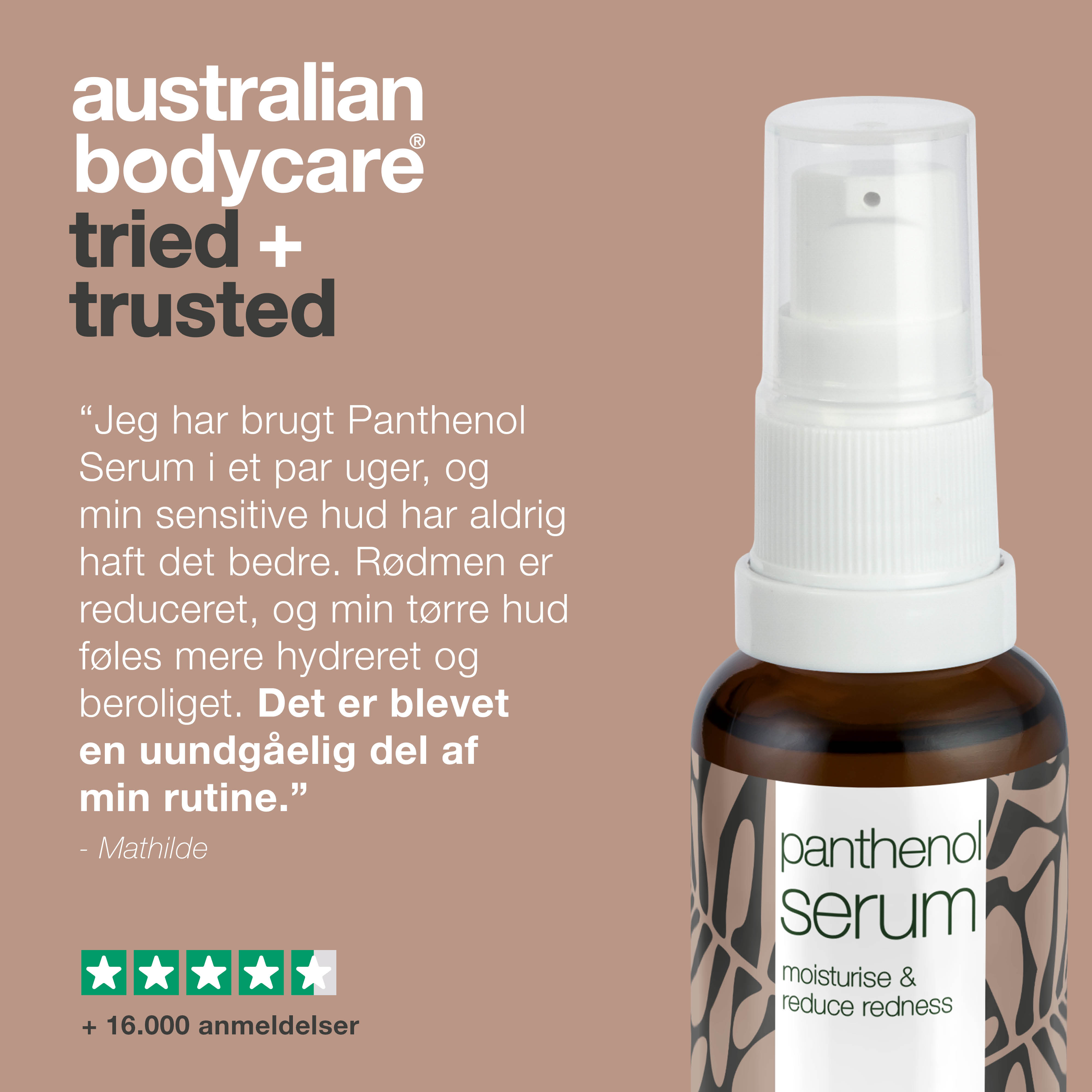 Panthenol Serum til rødme, tør og sart hud — Serum med Provitamin B5 & Niacinamid til pleje af rødme & rosacea
