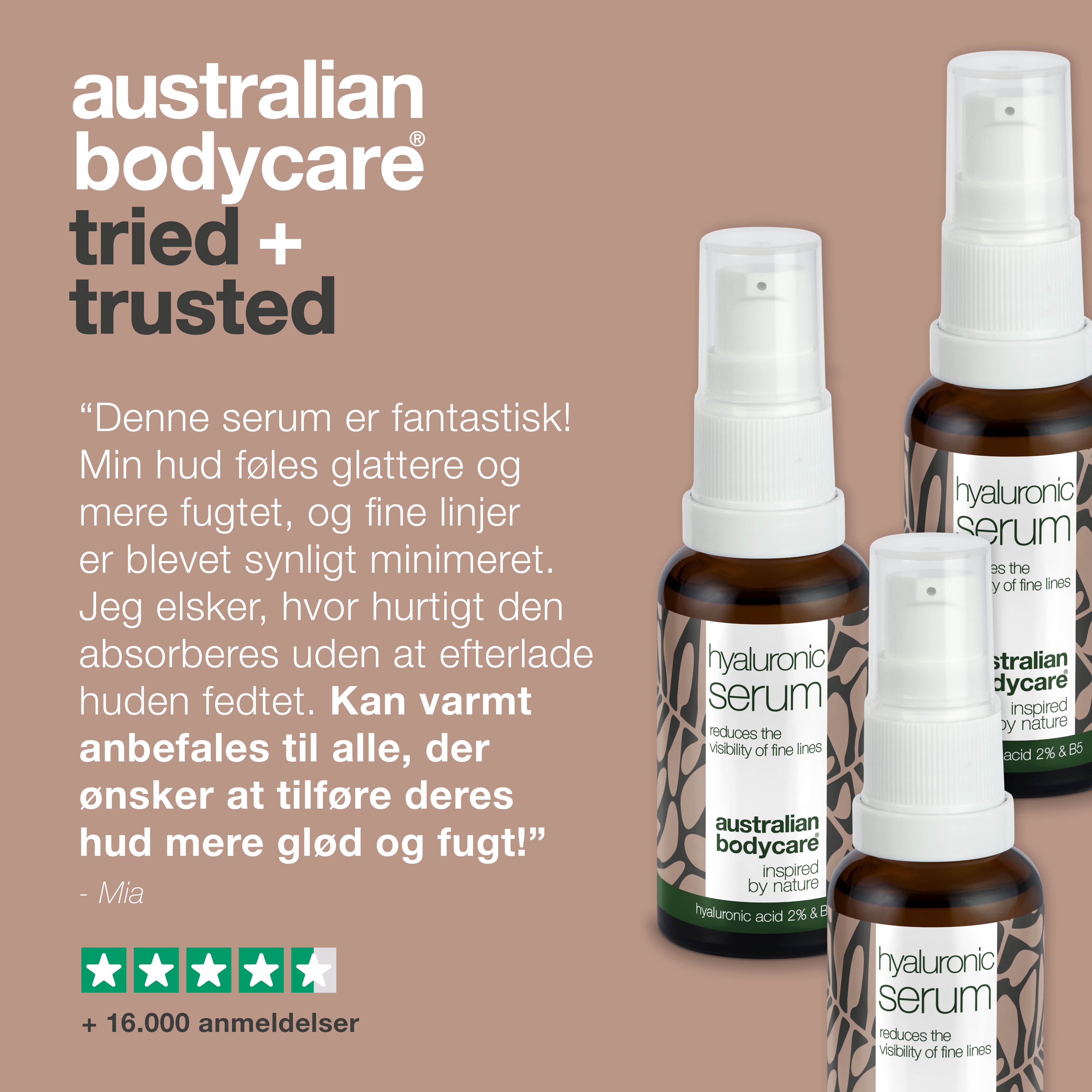 3 Hyaluronsyre Serum for glød og fine linjer — Med Hyaluronsyre 2% & B5 vitamin til fine linjer & dybe furer