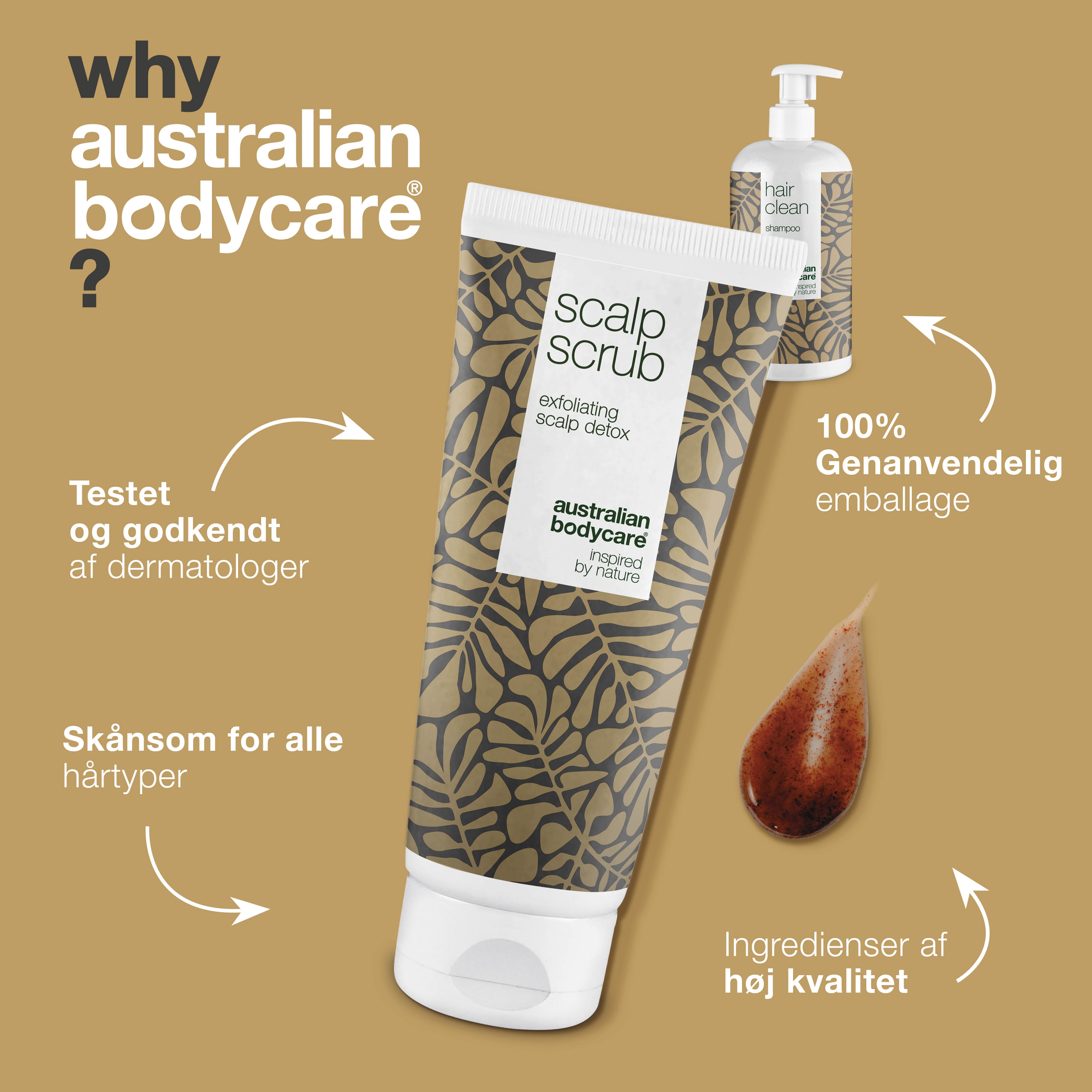 2 produkter til fedtet hår — Tea Tree Shampoo og scrub til fedtet hovedbund og hår