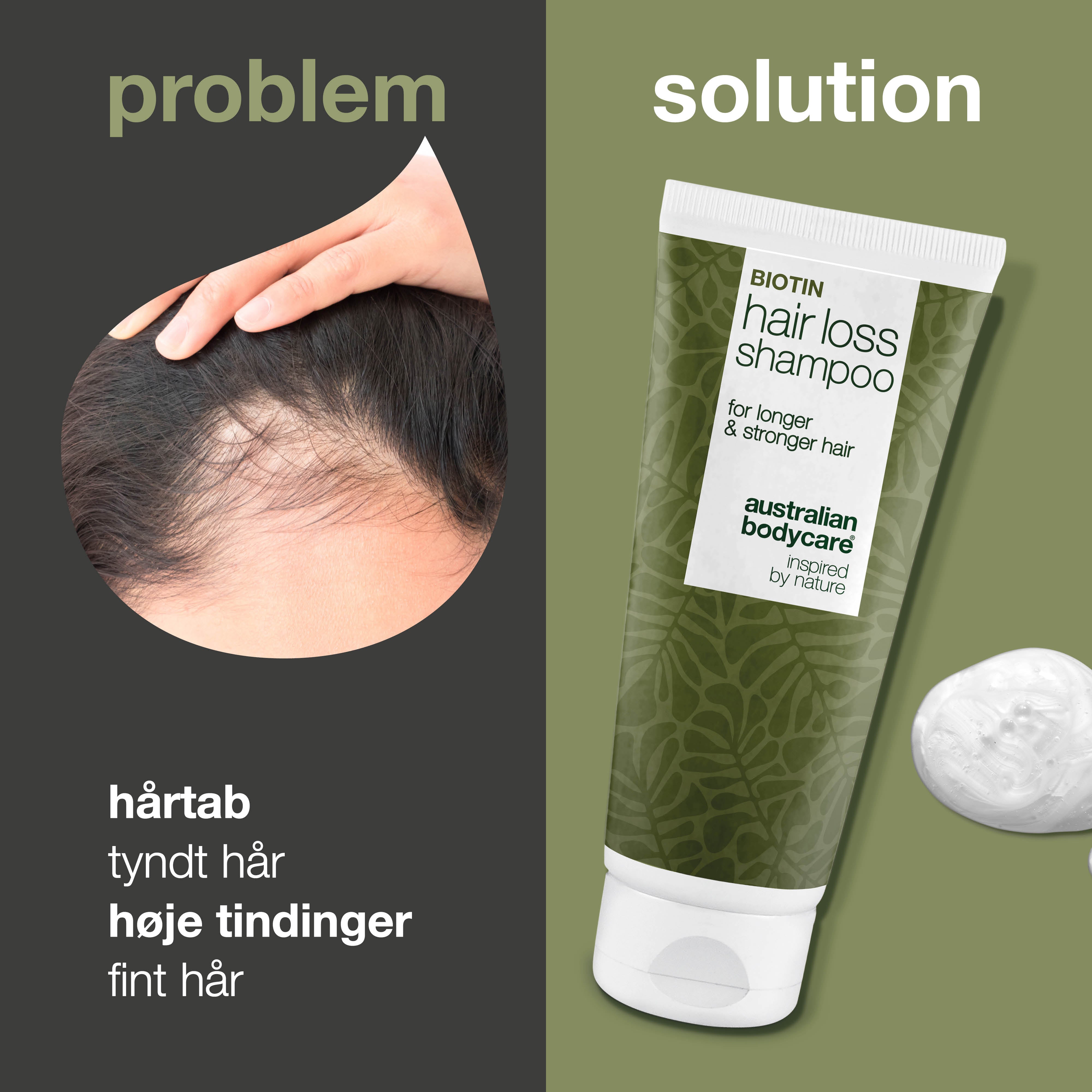 Shampoo med Biotin og Capilia Longa til fint hår — Tea Tree Shampoo til pleje ved hårtab og udtynding