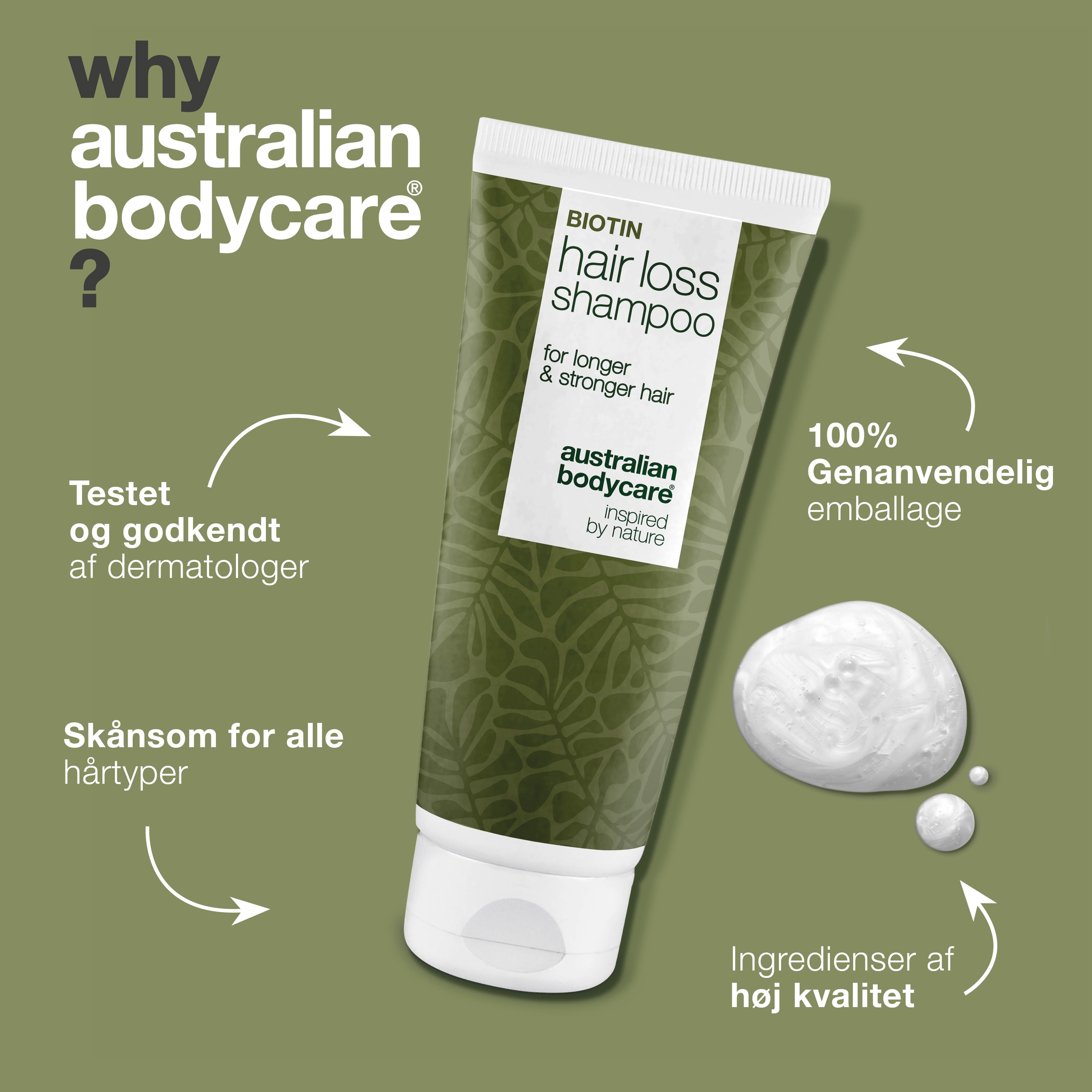 Shampoo med Biotin og Capilia Longa til fint hår — Tea Tree Shampoo til pleje ved hårtab og udtynding