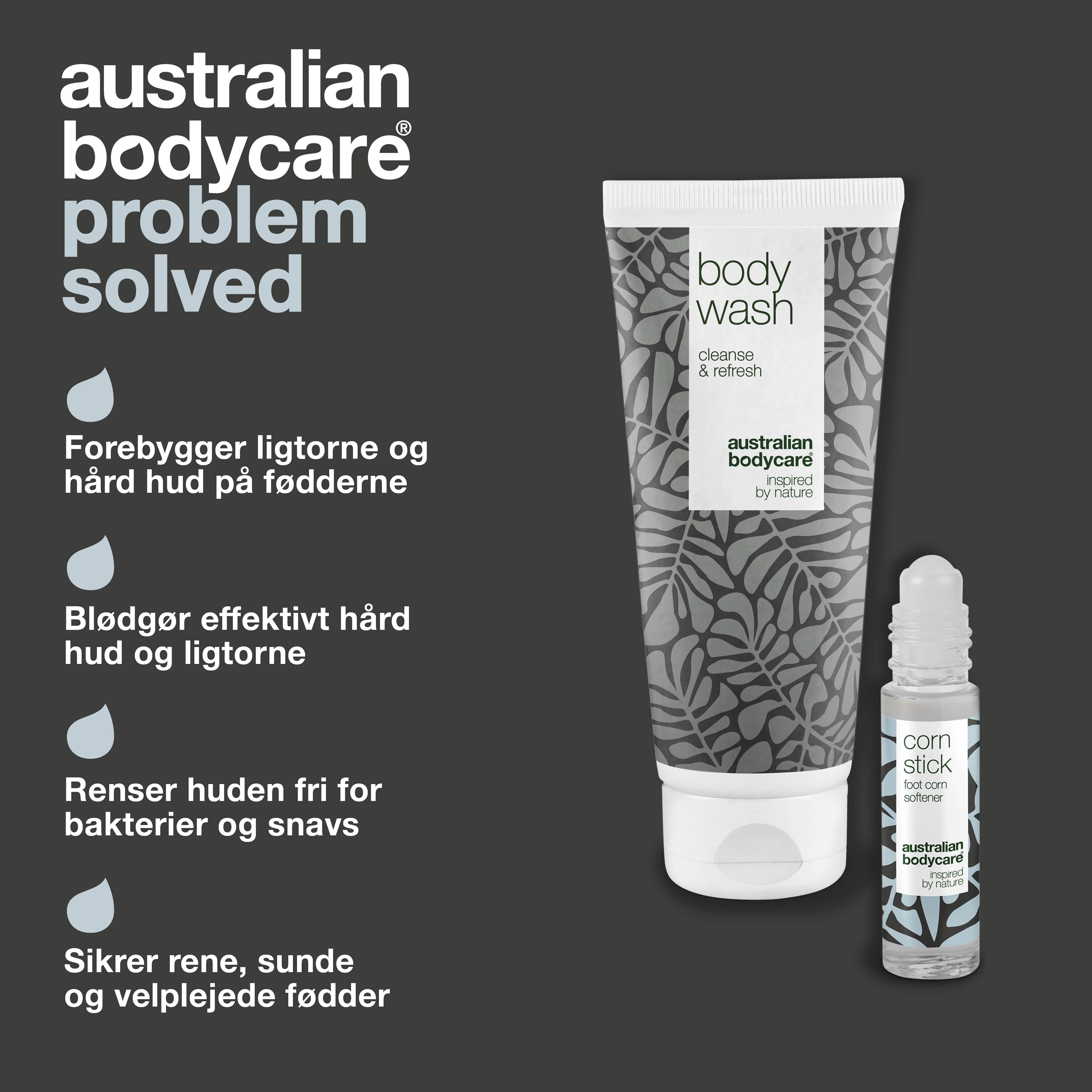 2 pak til pleje af ligtorne — 2 produkter til ligtorne og hård hud på fødderne
