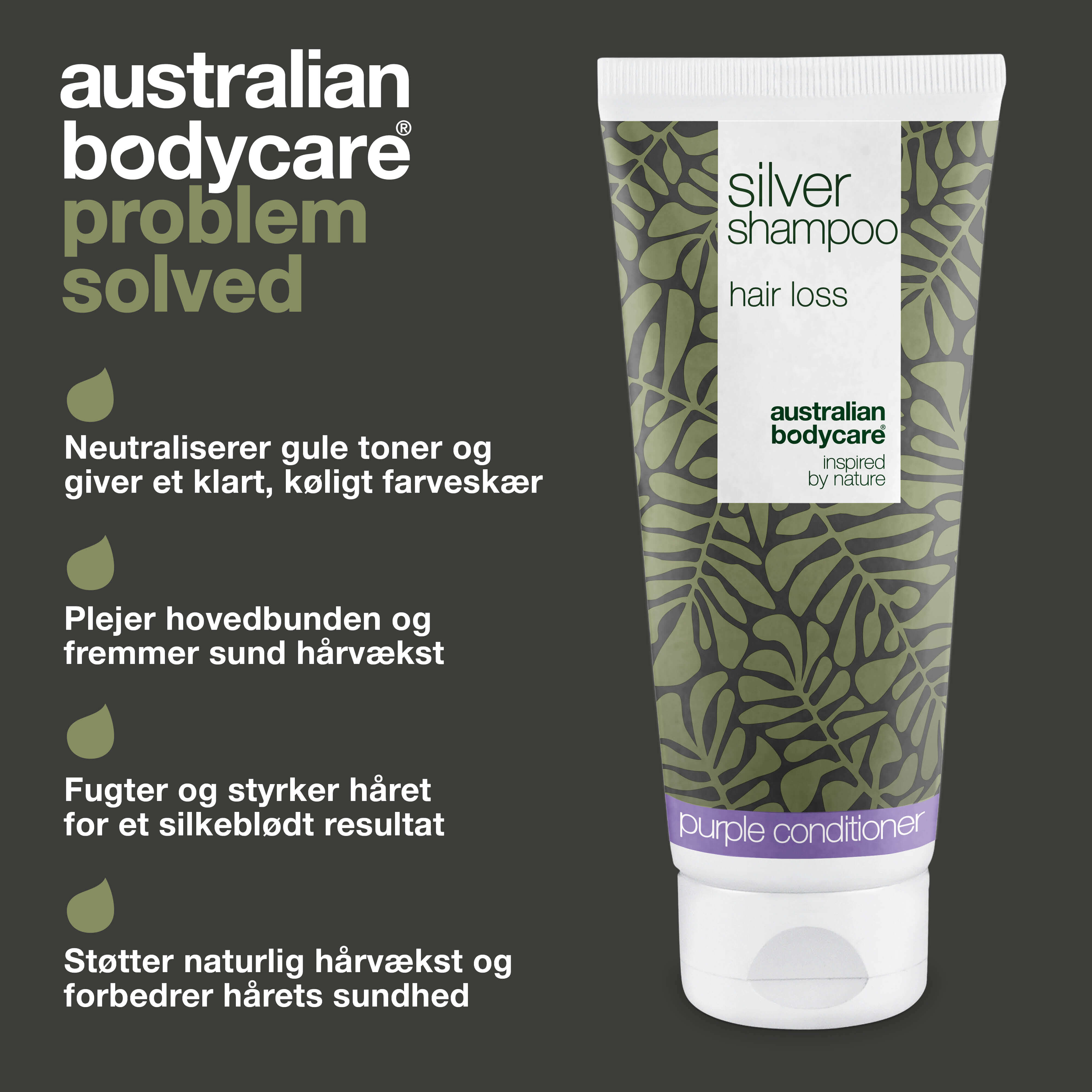 Silver Shampoo – Støtter sund hårvækst og fjerner gule skær — Neutraliser gule toner med Silver Shampoo. Styrker håret og fremmer en sund hovedbund. Ideel til blondt og gråt hår.