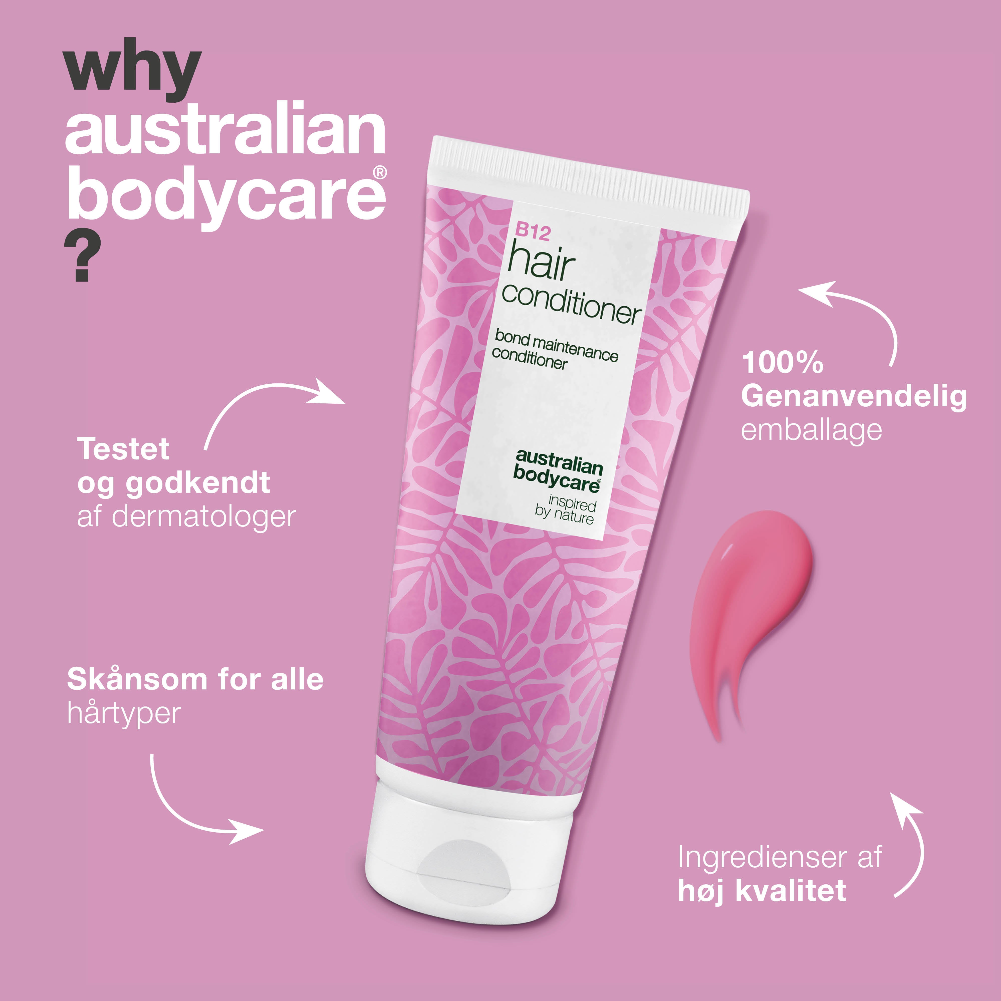 Vitamin B12 Hair Conditioner med bond-effekt – styrker og reparerer tørt, skadet hår.