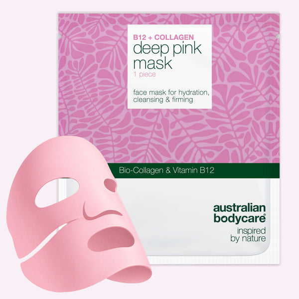 Australian Bodycare Vitamin B12 Kollagenmaske stofmaske til tør og træt hud