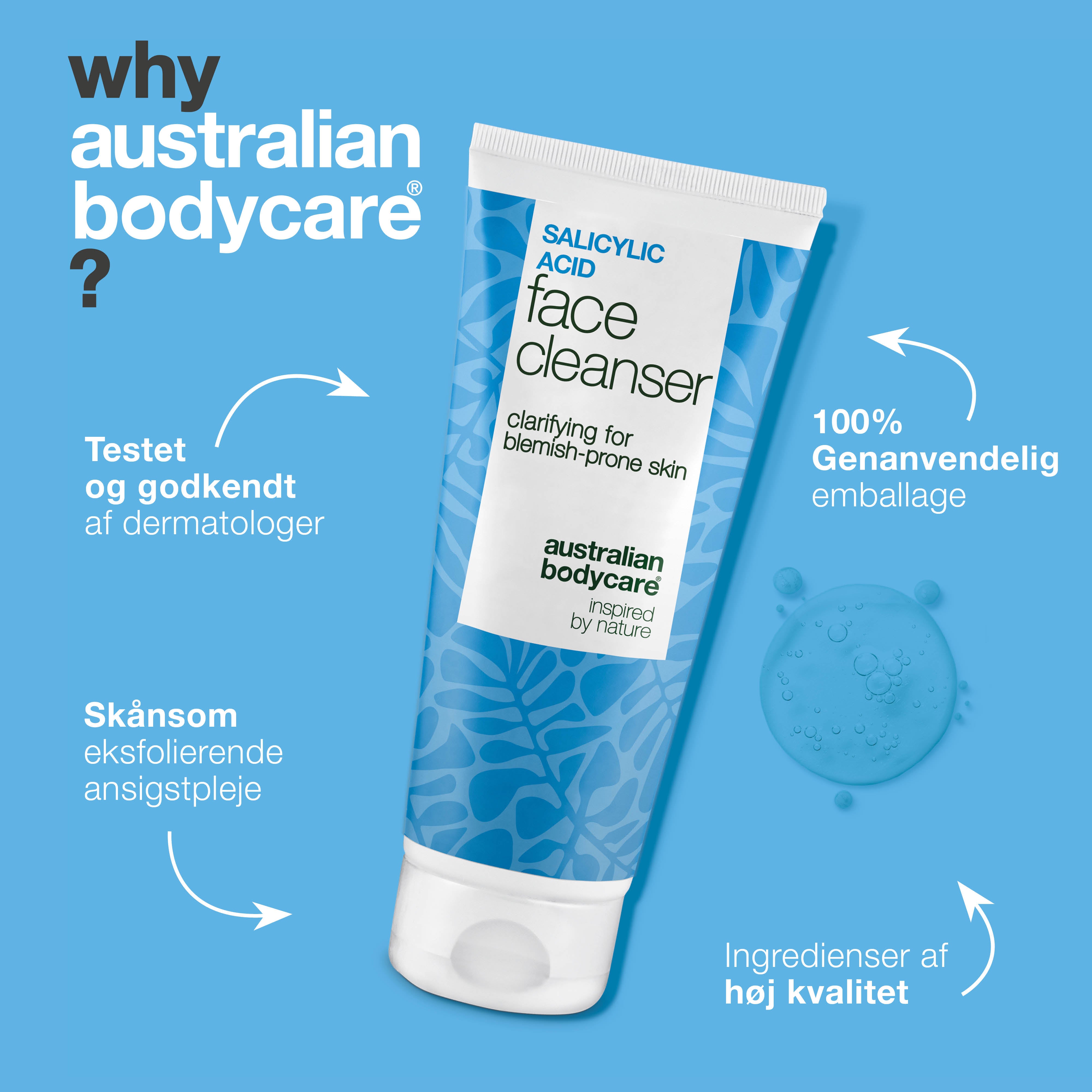 Salicylsyre Ansigtsrens mod bumser og hudorme – renser porerne og reducerer fedtet hud