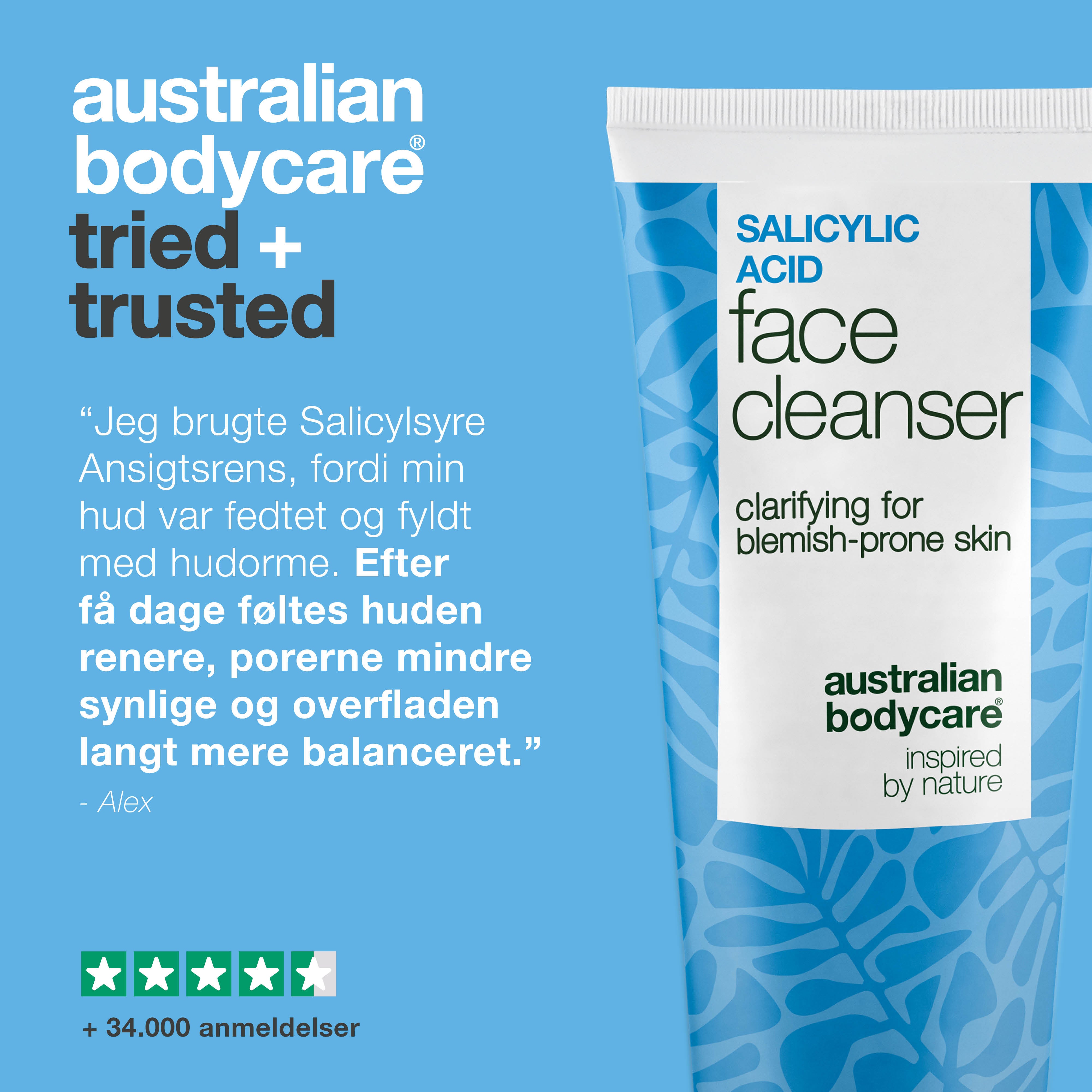 Salicylsyre Ansigtsrens mod bumser og hudorme – renser porerne og reducerer fedtet hud
