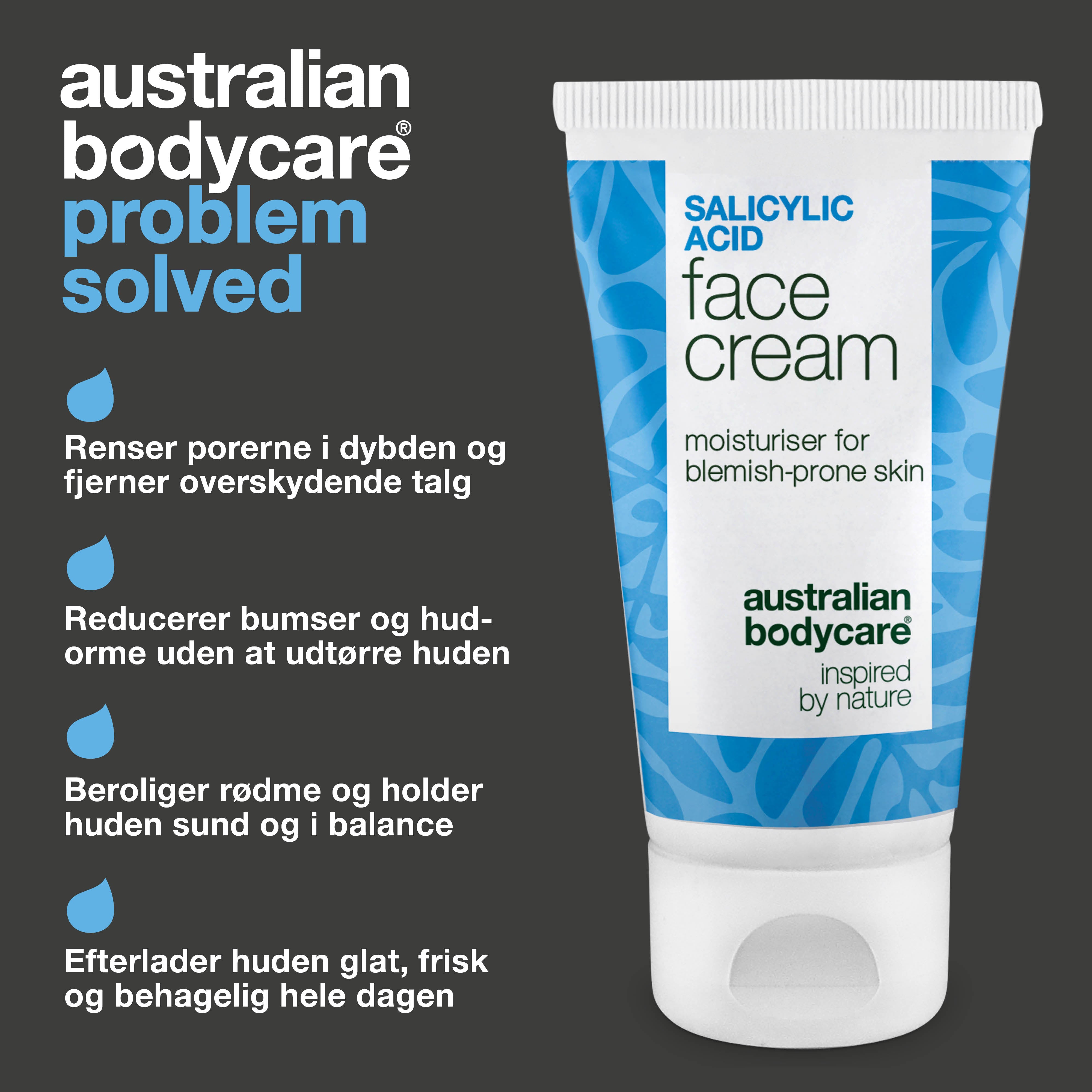 Ansigtscreme med salicylsyre mod bumser og hudorme – renser porer og balancerer fedtet hud