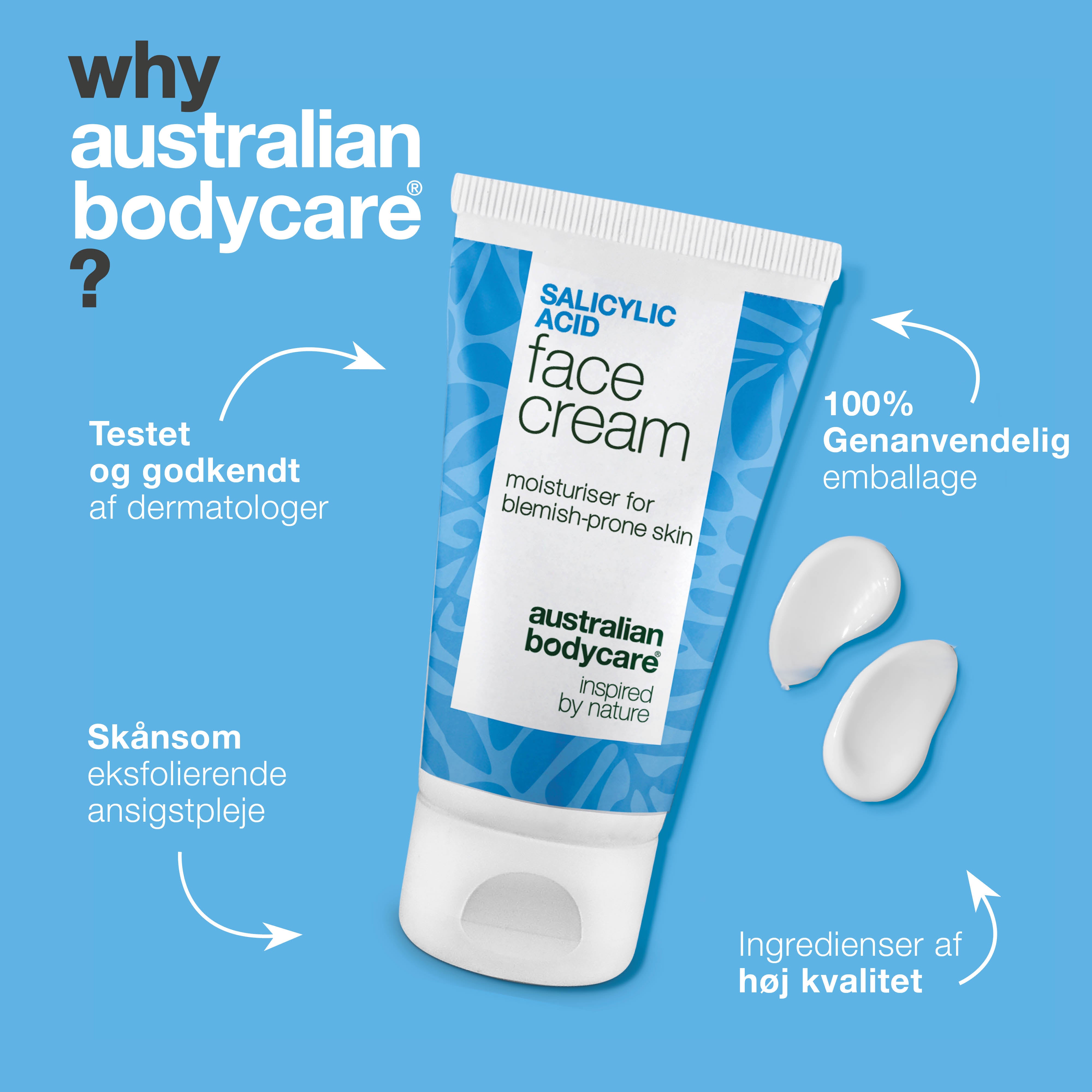 Ansigtscreme med salicylsyre mod bumser og hudorme – renser porer og balancerer fedtet hud