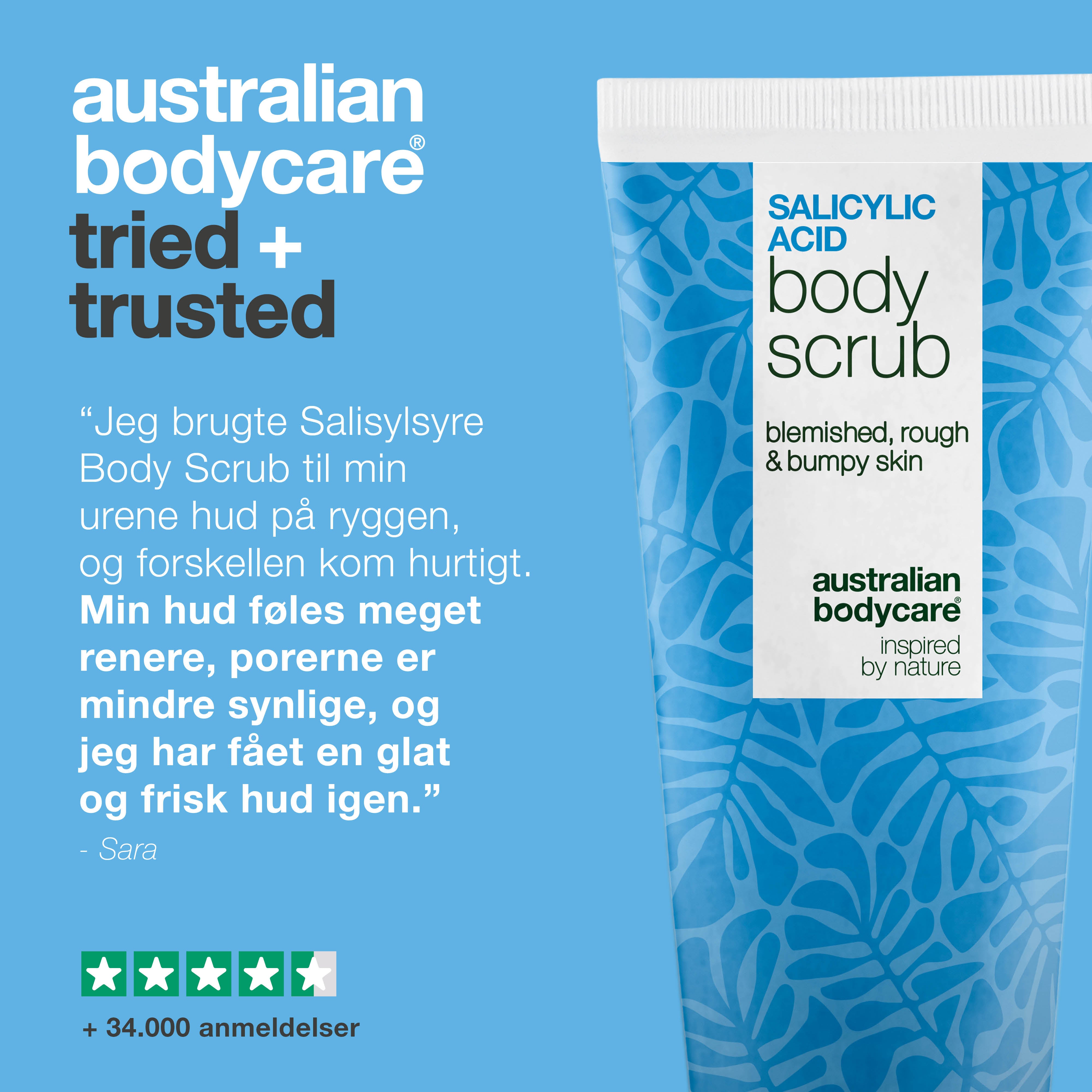 Body Scrub med salicylsyre til uren hud på kroppen – giver glattere hud — Body Scrub med salicylsyre fjerner døde hudceller, bumser og tilstopninger. Indeholder salicylsyre, glykolsyre og allantoin.