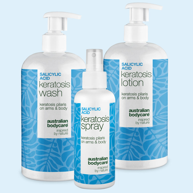 Keratosis Pilaris Pakke – Body Wash, Body Lotion og Spray fra Australian Bodycare