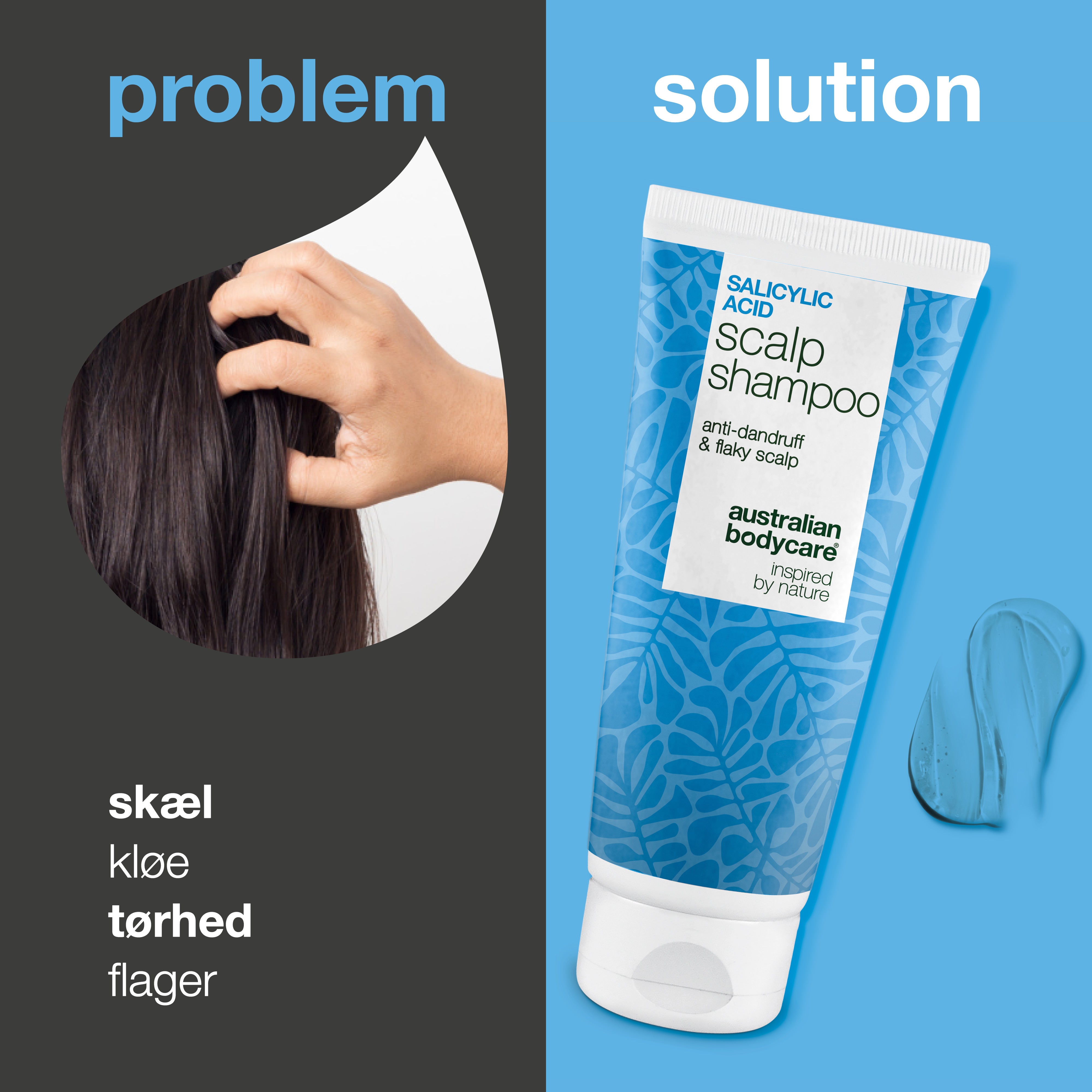 Salicylsyre Shampoo mod skæl, kløe og tør hovedbund — Shampoo mod skæl, kløe og tør hovedbund. Lindrer rødme og fjerner flager samt døde hudceller effektivt med eksfolierende salicylsyre.