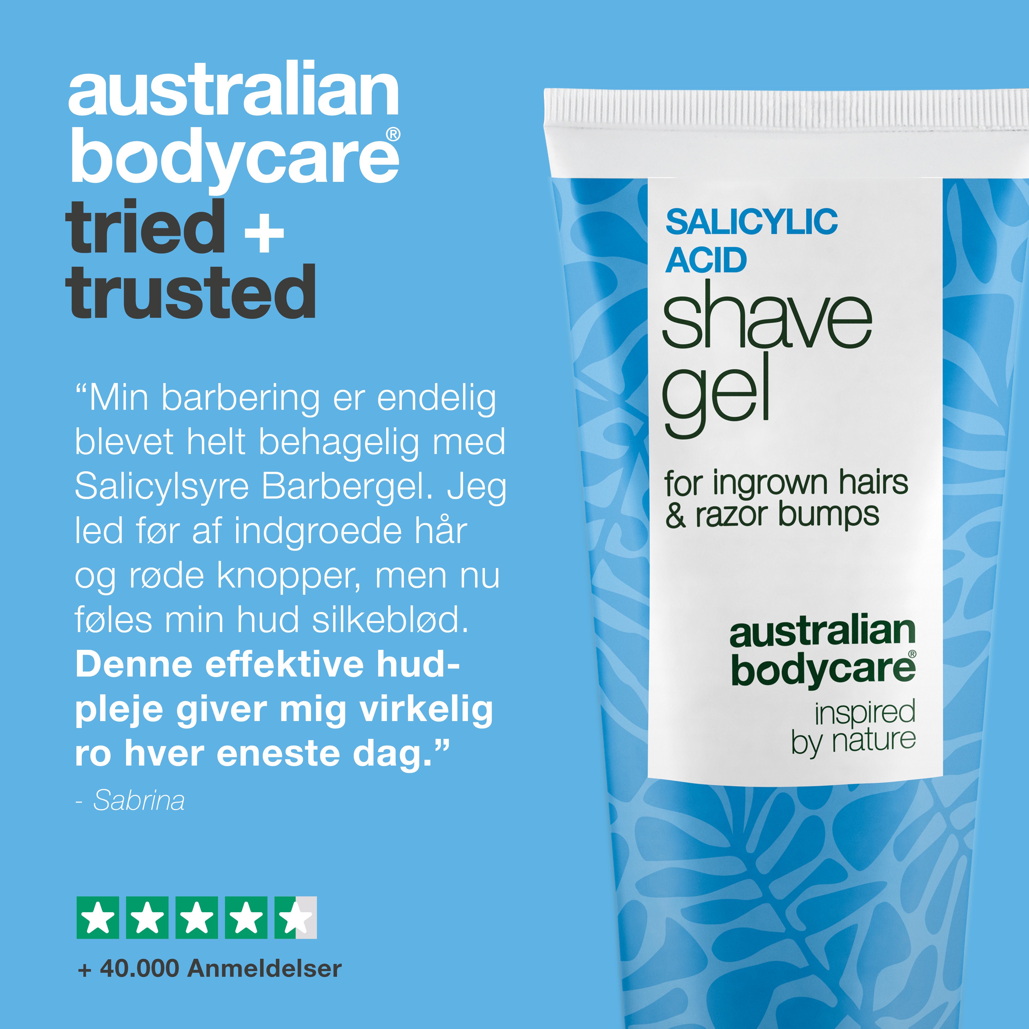 Salicylsyre Barbergel mod indgroede hår og barberknopper — Shave Gel mod indgroede hår & røde knopper. Sikrer glat barbering med salicylsyre, glycerin og panthenol for en irritationsfri barbering.