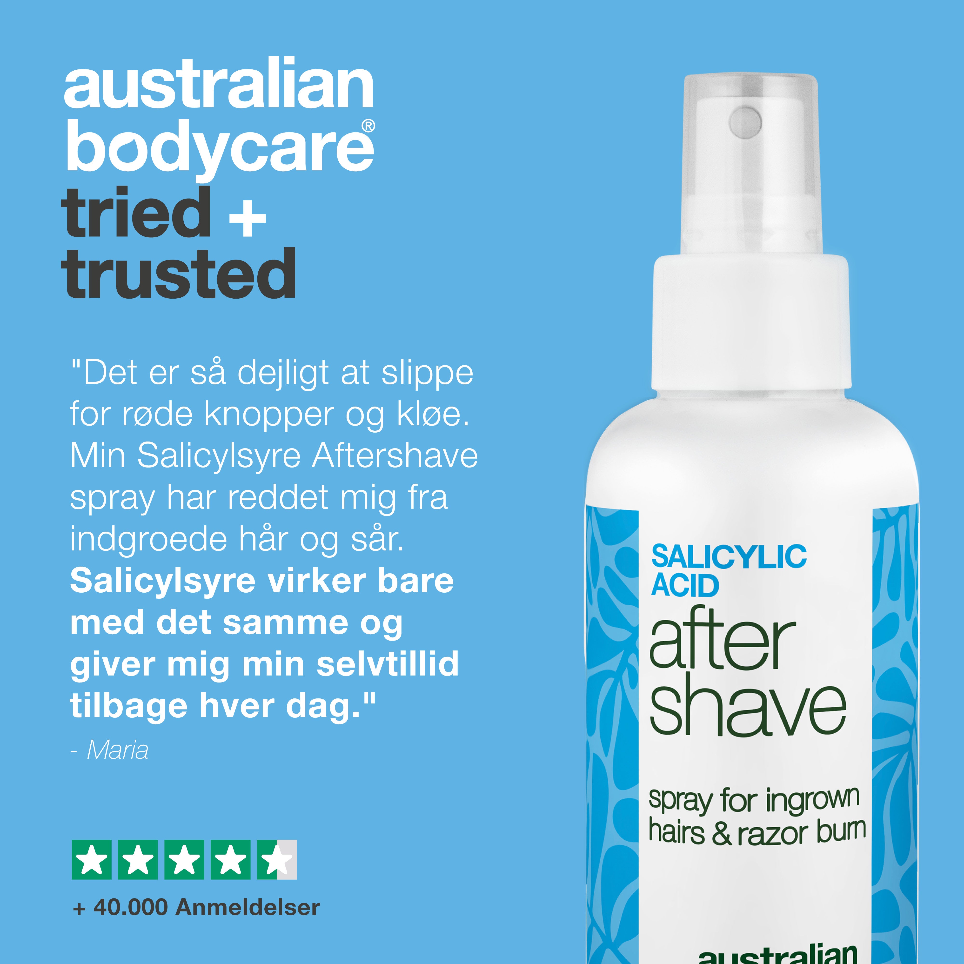 Salicylsyre After Shave Spray til skægpest, razor burn & røde knopper — After Shave Spray til kløe, svie og rødme efter barbering med Salicylsyre, Aloe Vera og Panthenol.