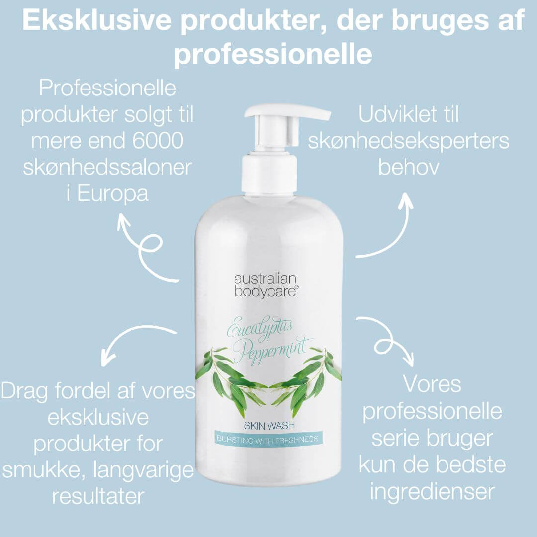 Professionel Eucalyptus Skin Wash — Showergel til professionel brug med naturlig Tea Tree Oil og eukalyptus