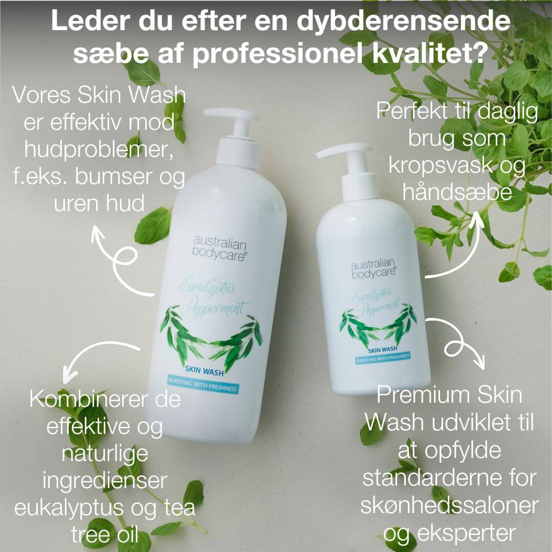 Professionel Eucalyptus Skin Wash — Showergel til professionel brug med naturlig Tea Tree Oil og eukalyptus