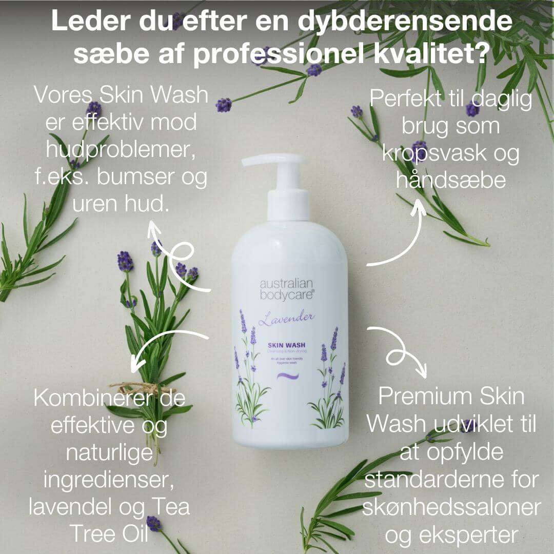 Professionel Lavendel Skin Wash - Professionel Showergel med Tea Tree Oil og Lavendel til daglig kropsvask