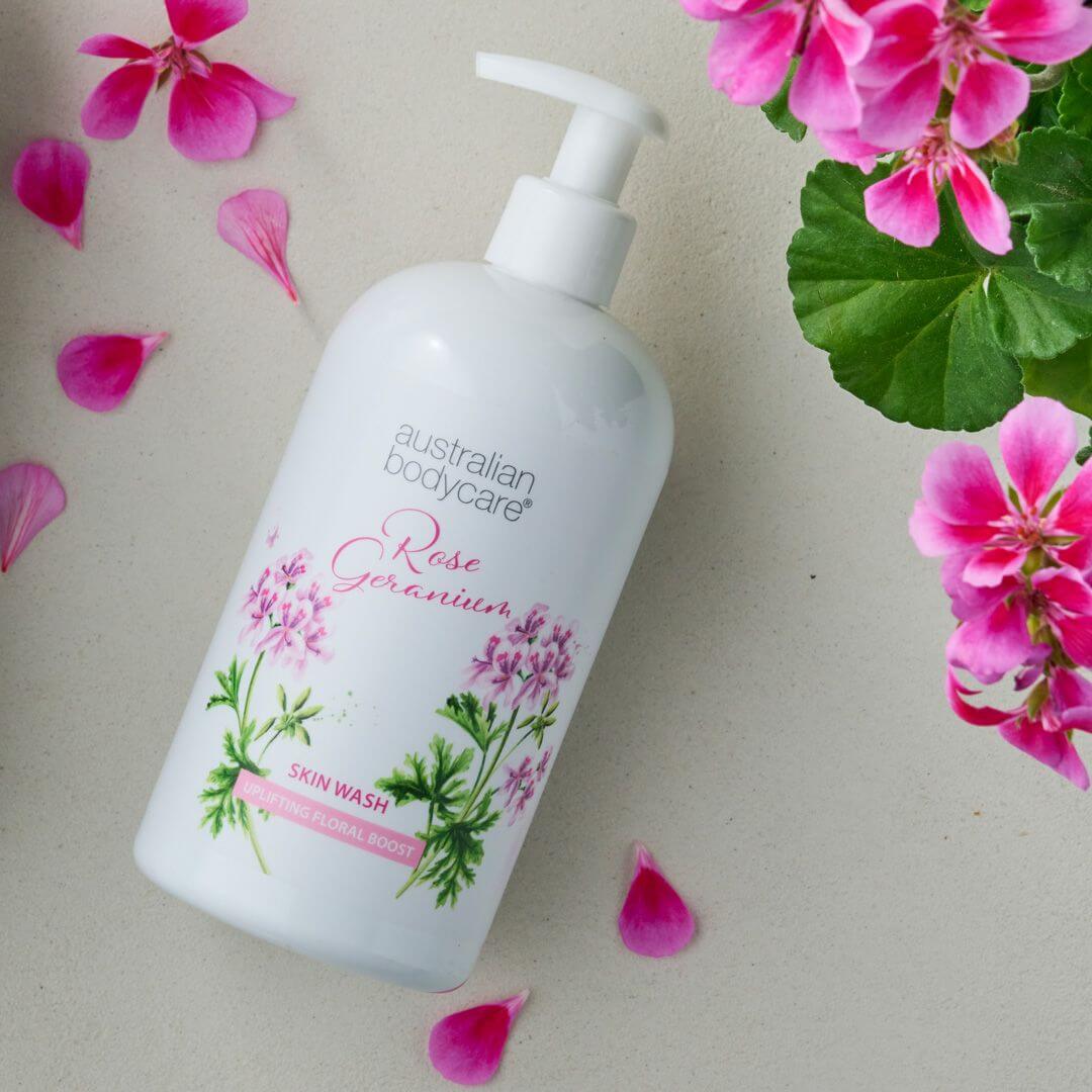 Professionel Rose Skin Wash - Dybderensende professionel showergel med Tea Tree Oil og Rose Geranium