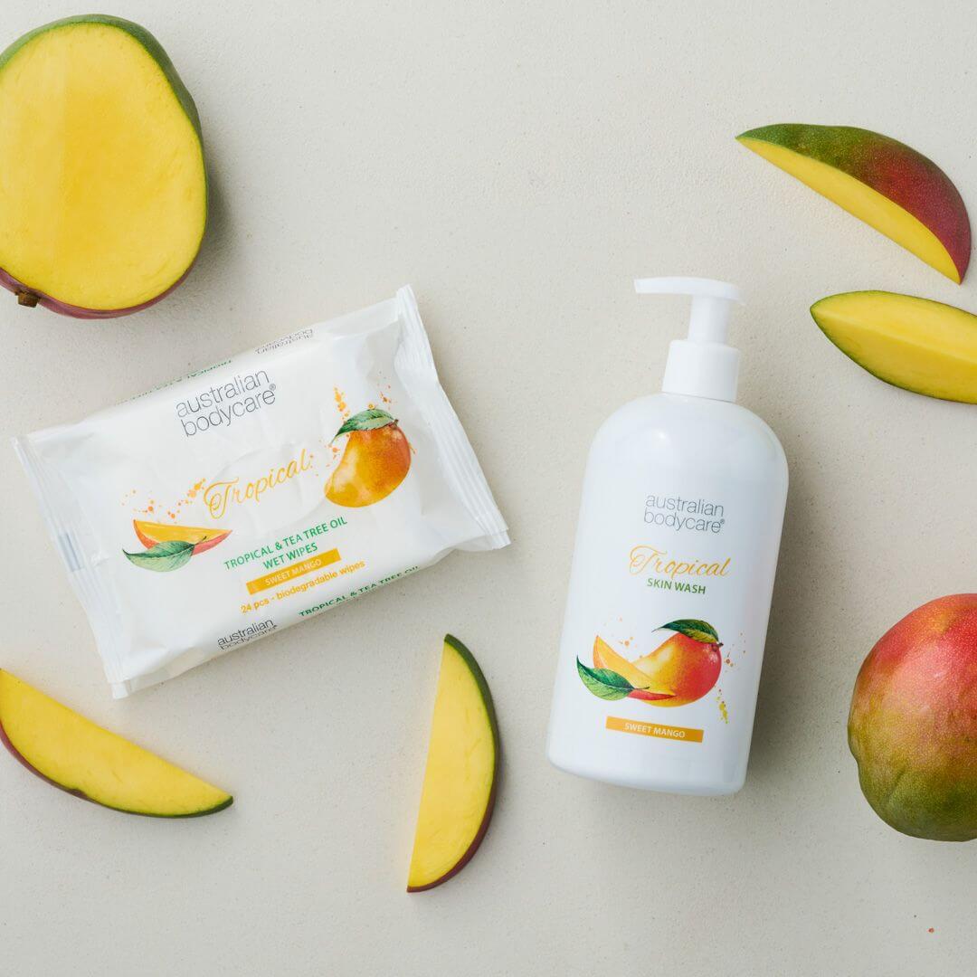 Professionel Tropical Skin Wash med mango — Body Wash med Tea Tree Oil og mango for ren og problemfri hud