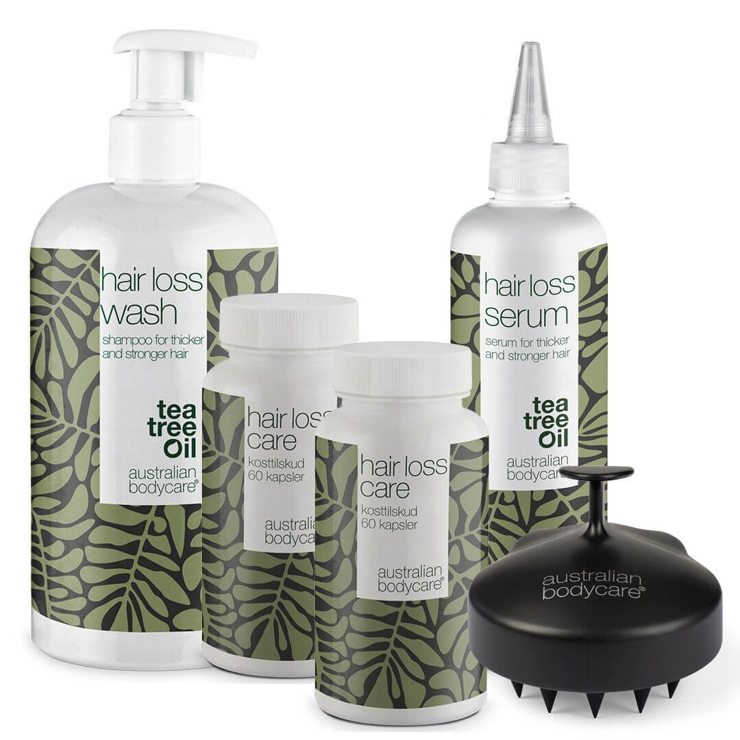 Komplet hårtabspakke med XL produkter - 5 produkter til daglig pleje ved hårtab, fint og tyndt hår