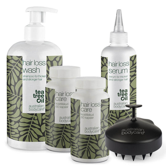 Komplet hårtabspakke med XL-produkter - 5 produkter til daglig pleje ved hårtab, fint og tyndt hår