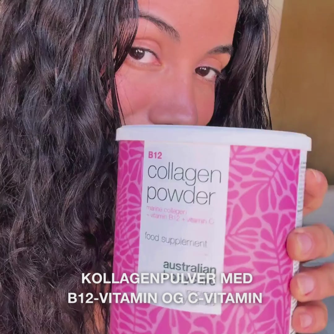 Kollagenpulver med B12 og C-vitamin – 250 g marinekollagen til hud, hår og negle – Australian Bodycare