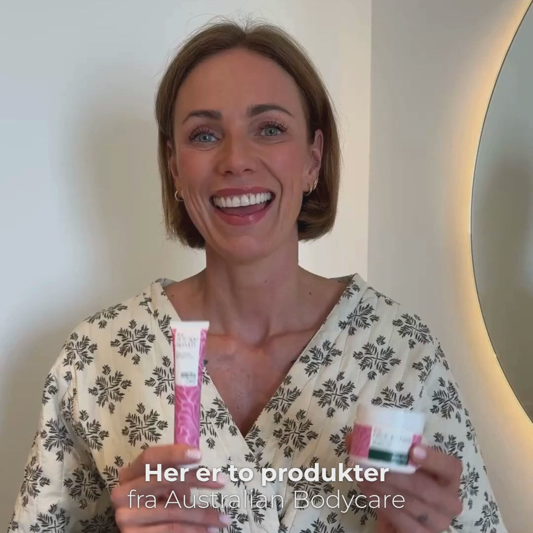 Video af Lisbeth Østergaard, der bruger Australian Bodycare Vitamin B12 Anti-Age Serum – opstrammende serum mod rynker, der forbedrer hudens elasticitet og giver strålende hud.