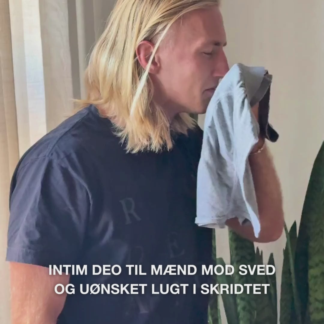 Deodorant til mænd mod sved og lugt i skridtet. Perfekt til daglig brug, giver tørhed og friskhed i intime områder uden ubehag.