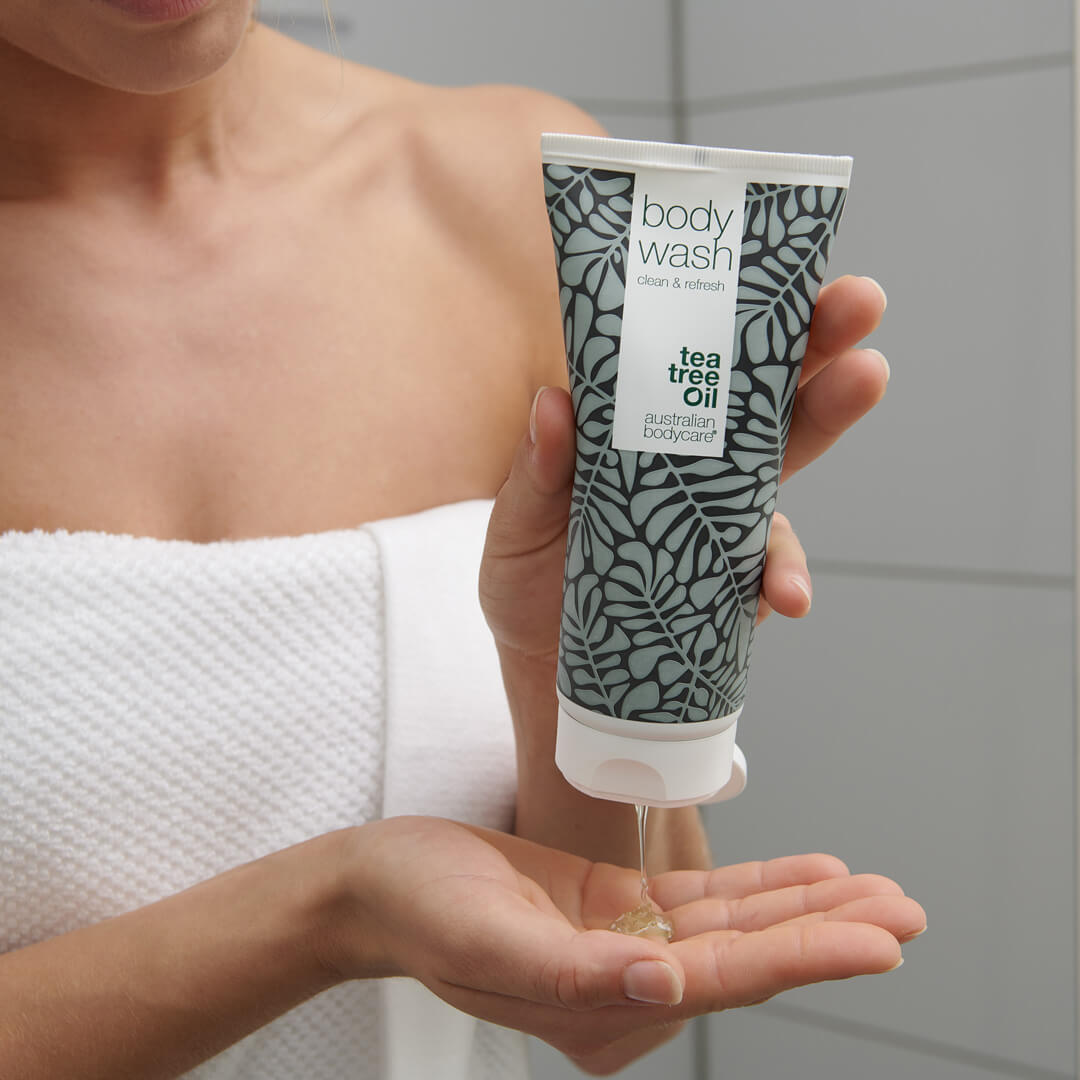 Body Wash med Tea Tree Oil — Showergel til daglig pleje og mod bumser og uren hud på kroppen