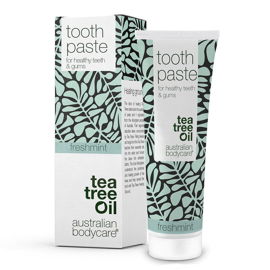 Tea Tree Oil Tandpasta med fluor - Til god mundhygiejne og pleje ved paradentose og mundsvamp
