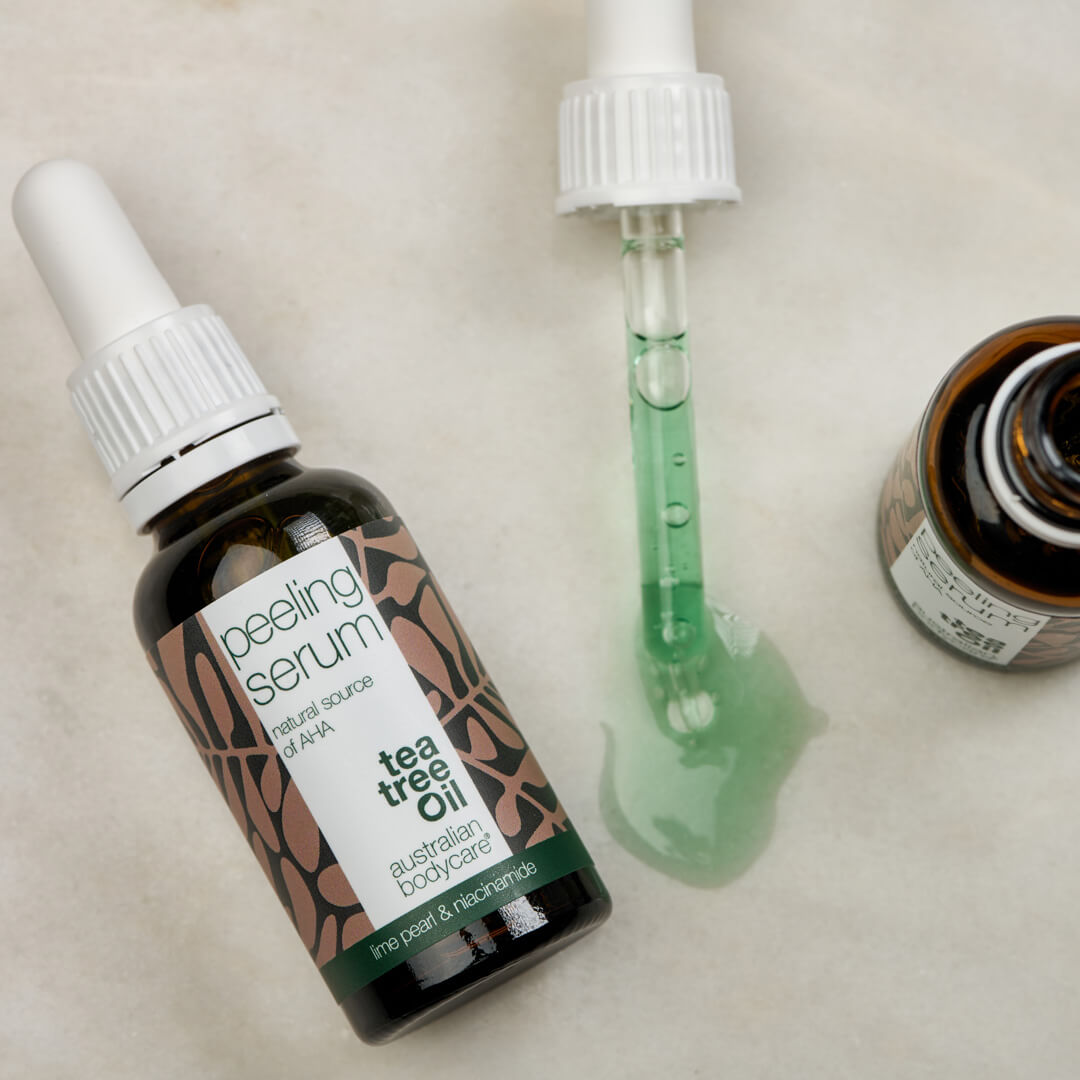 Peeling Serum til eksfoliering af huden — Naturligt peeling serum med AHA (frugtsyre) & Niacinamid for glat hud