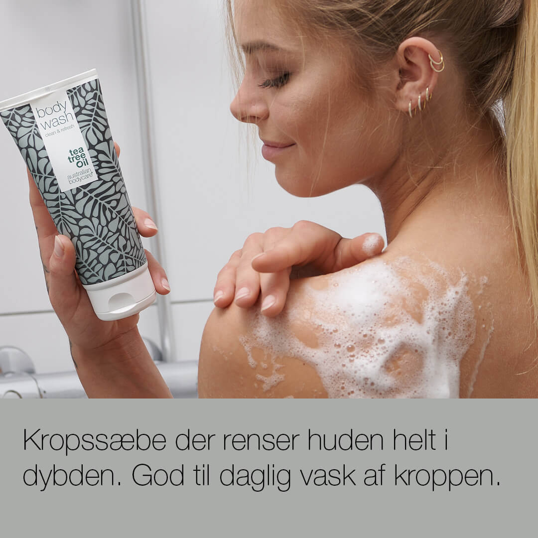 Body Wash med Tea Tree Oil — Showergel til daglig pleje og mod bumser og uren hud på kroppen