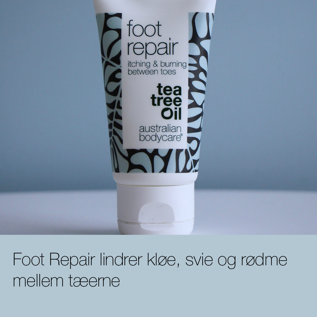 Fodgel med Tea Tree Oil  — Lindrende gel mod kløe, svie og rødme mellem tæerne.