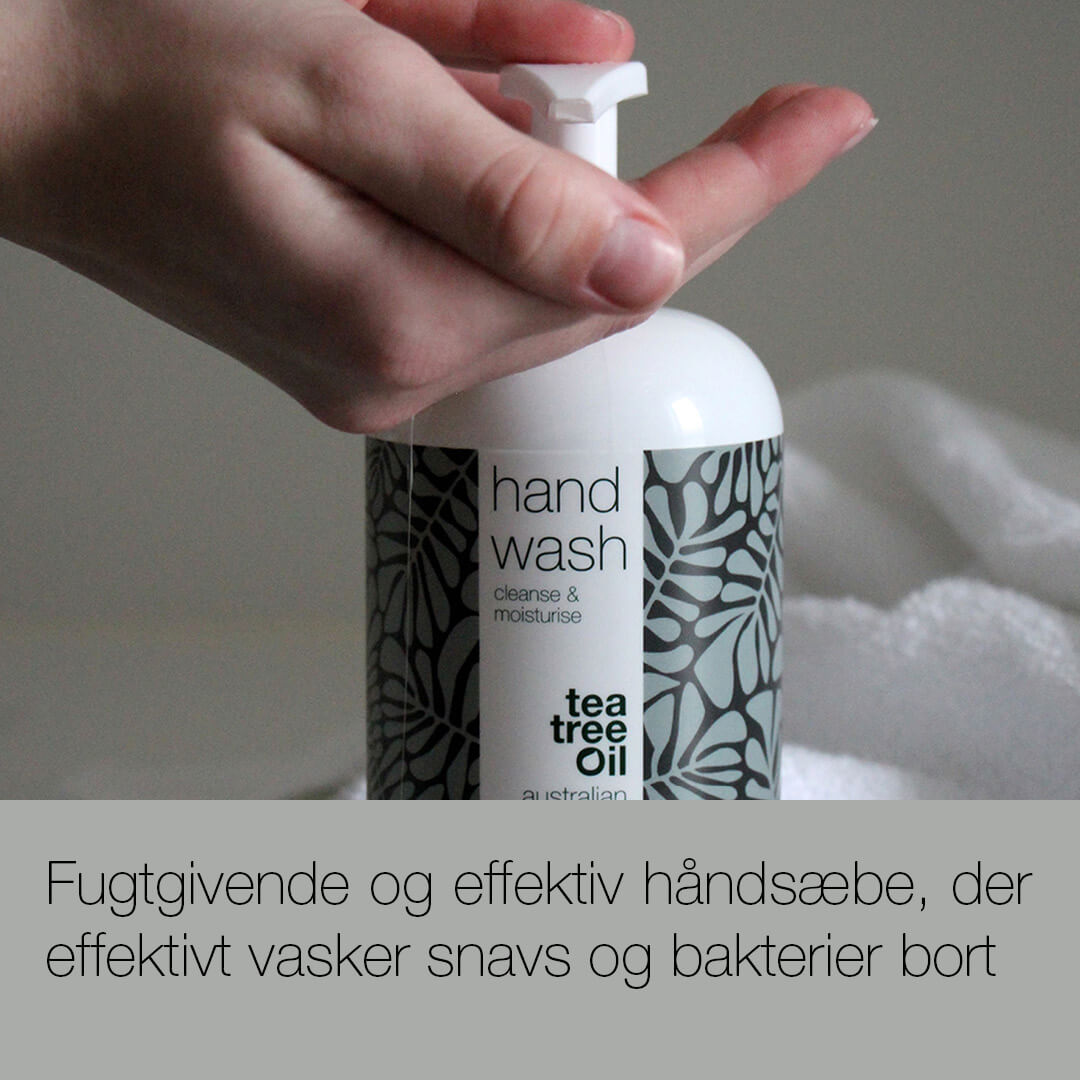 Håndsæbe med Tea Tree Oil til tørre hænder —  Flydende håndsæbe fjerner effektivt bakterier og snavs