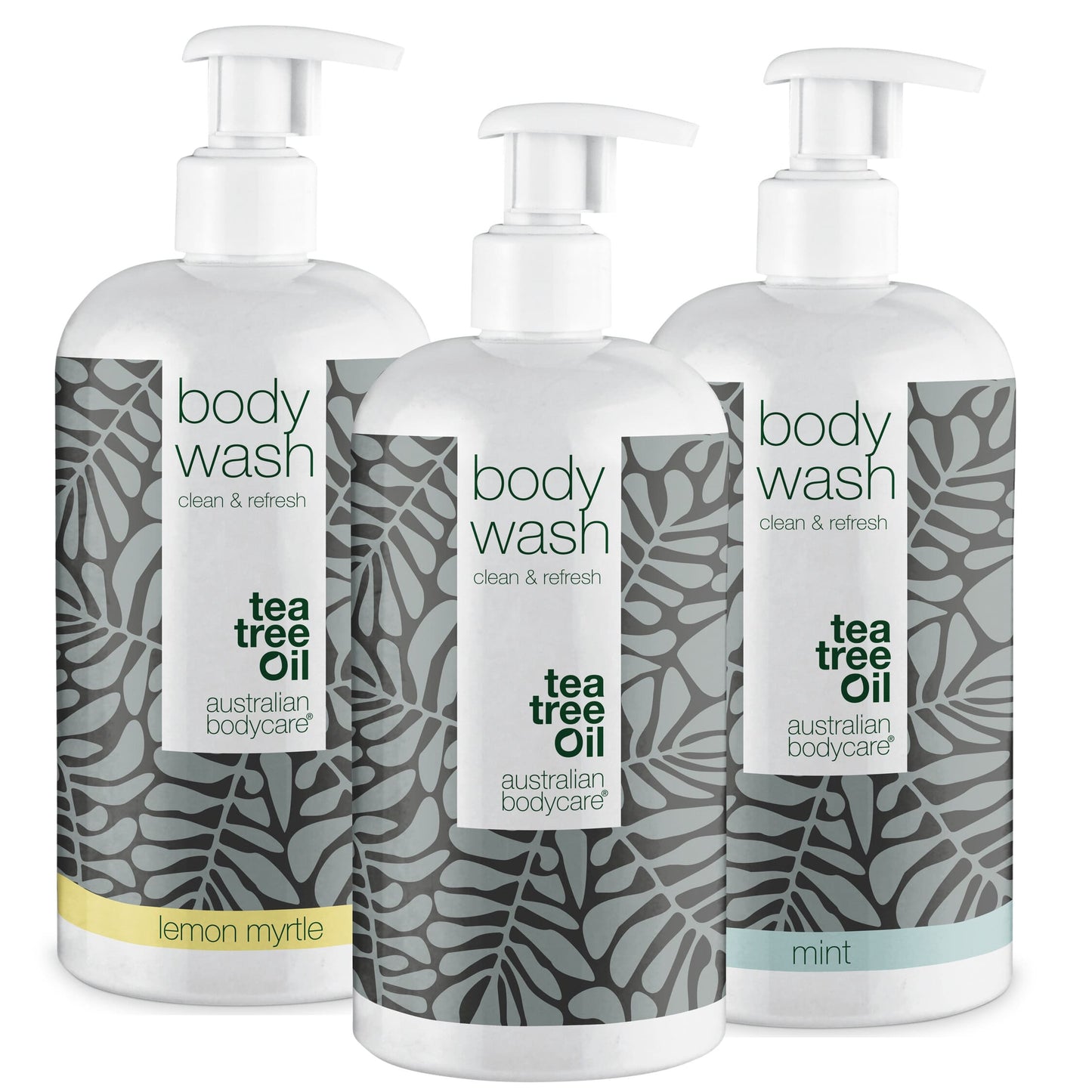 3 for 2 Body Wash 500ml — pakketilbud - Pakketilbud med 3 body wash (500 ml): Tea Tree Oil, Lemon Myrtle & Mint