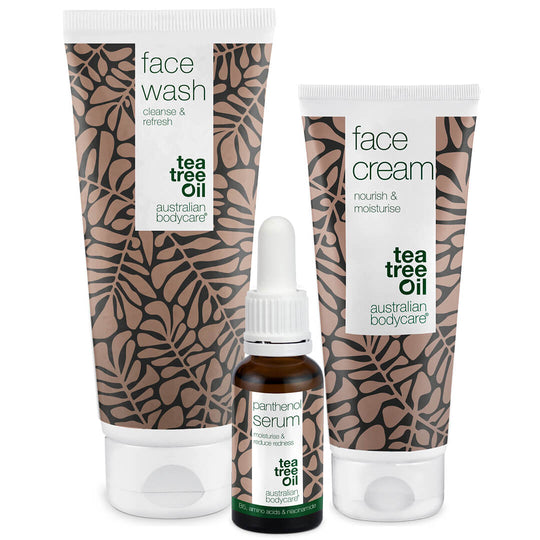 Sæt til pleje af rosacea, rødme & sensitiv hud - 3 beroligende produkter kan bruges ved rosacea: rens, B5 Serum & creme